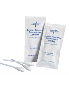 Box of 75 Medline Lemon Glycerin 3 Pack Swabsticks MDS090600H