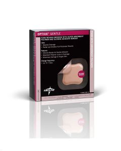 Box of Medline Optiva Gentle Border Dressings MSC6633EP