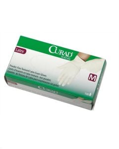 Case of 1000 CURAD Powder-Free Textured Latex Exam Gloves | Beige | Medium