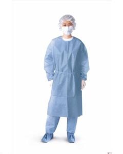 Medline Closed Back Coated Polypropylene Isolation Gowns in Blue in NON27114 