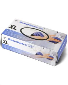 Medline SensiCare Silk Nitrile Exam Gloves Dark Blue X Large MDS7087H