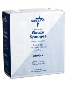 Case of Medline Woven Non Sterile Gauze Sponges NON25812ZZ