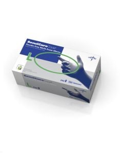 Case of SensiCare Ice Blue Nitrile Exam Gloves | Violet Blue | Large