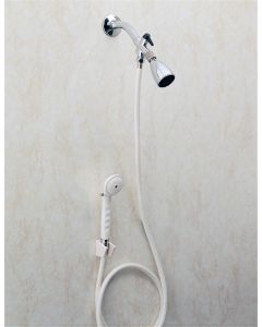 Hand Held Shower Sprayer Extra Long Hose Diverter Valve by Carex