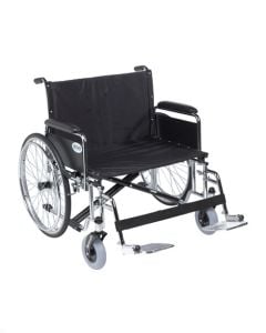 Sentra EC Heavy Duty Extra Wide Wheelchair, Detachable Full Arms, Swing away Footrests, 26" Seat