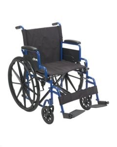 Blue Streak Wheelchair 18 Inch Seat Flip Back Arms, Swing Away Ft Rests