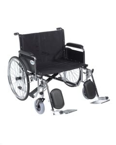 Sentra EC Heavy Duty Extra Wide Wheelchair, Detachable Full Arms, Elevating Leg Rests, 28" Seat