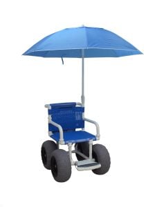 All Terrain Beach Wheelchair with Umbrella MJM Intl, Blue E720-ATC-GRYW-UMB