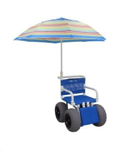 All Terrain Beach Wheelchair + Umbrella MJM E722-ATC-ELR-GRYW-UMB