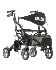 Black MD by Drive Fusion 2 in 1 Rollator/Transport Chair, MD700935BK