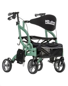 Green MD by Drive Fusion 2 in 1 Rollator/Transport Chair, MD700935GN