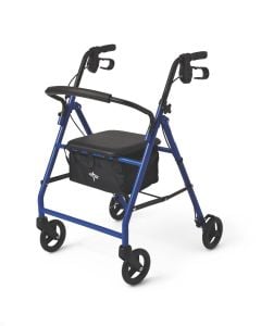 Medline Basic Steel Rollators Walker Blue, 6" Wheels MDS86850EBS