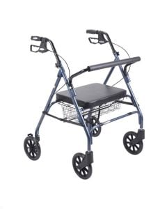 Drive Heavy Duty Bariatric (500lb Support) Walker Rollator Padded Seat Blue 10215BL-1