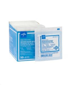 Case of 3000 Medline  Woven Sterile Gauze Sponges, 2" x 2", 8-Ply