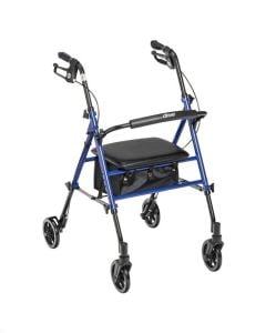 Drive Adjustable Height Rollator Walker 6" Wheels, Blue