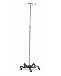 Pair of Medline Alumunim Five Leg IV Pole MDS80500