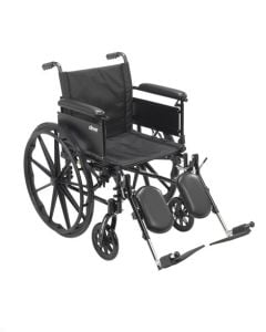 Cruiser X4 Lightweight Wheelchair with Detachable Full Arms, Elevating Leg Rests, 18" Seat