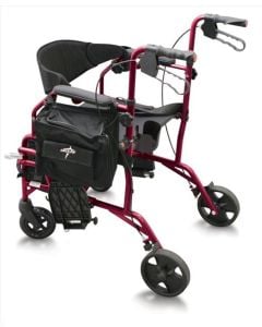Red Medline Combination Rollator/Transport Chair MDS808200TRR