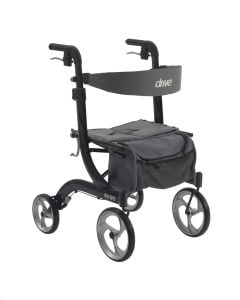 Black Nitro Rollator Walker by Drive Medical w/ 10" Casters, RTL10266BK