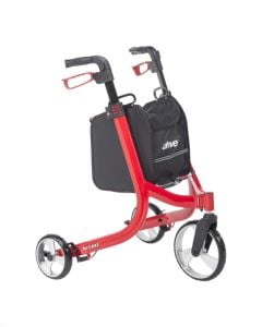 Nitro 3 Wheel Walker Rollator by Drive Medical, Red