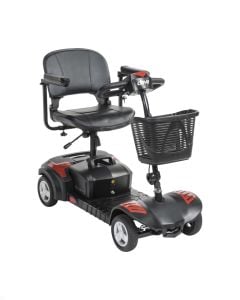 Scout Long Range Red Compact Travel Power Mobility Scooter, | 4 Wheel | 14 Mile Battery