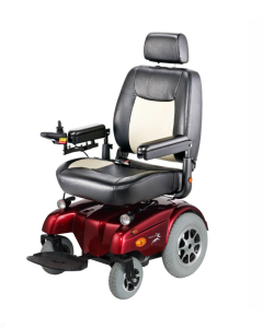 Red Gemini Heavy Duty Power Wheelchair by Merits, P3017-ARMU