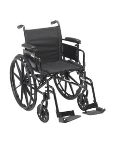 Cruiser X4 Lightweight Dual Axle Wheelchair with Adjustable Detachable Arms, Desk Arms, Swing Away Footrests, 20" Seat