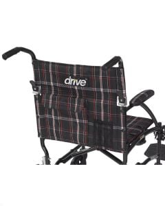 Back Upholstery for Fly-Lite Transport Chair Silver Plaid Drive Medical STDS2A1892