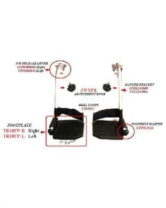 Left Foot Plate for Poly Fly Wheelchair by Drive Medical 