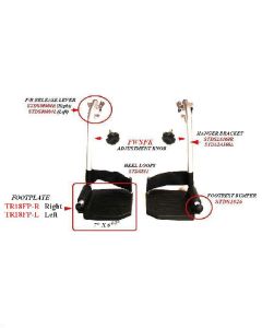 Right Foot Plate for Poly Fly Wheelchair by Drive Medical TR18FP-R