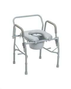 Steel Drop Arm Bedside Commode Padded Seat & Arms 11125PSKD-1