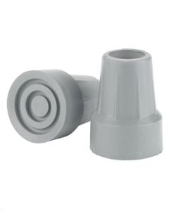 Drive Crutch Tips, 7/8", Gray, 1 Pair
