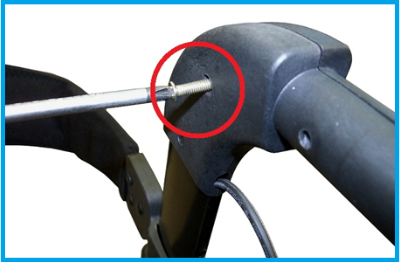 Reattaching the handle bar housing, largest screw in the center hole