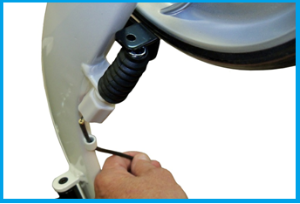 Removing the brake cable from the cable adjuster and spring