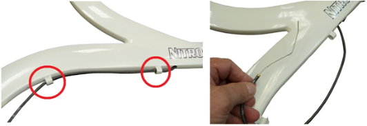 Removing the brake cable from the cable guides