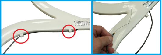 Removing the brake cable from the cable guides